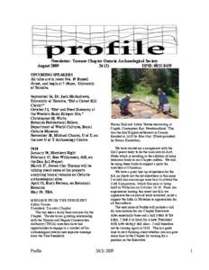 Newsletter: Toronto Chapter Ontario Archaeological Society August[removed])