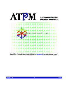 Cover  ATPM[removed]December 2001 Volume 7, Number 12