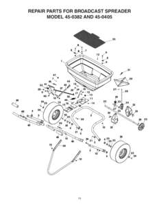 REPAIR PARTS FOR BROADCAST SPREADER MODEL[removed]AND[removed]