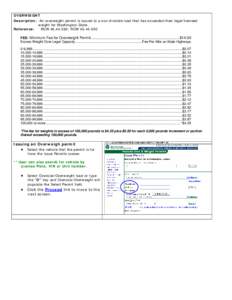 Road transport / Oversize load / Oversize permit