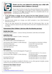 Childhood / Geography of Australia / Shire of Gannawarra / Leitchville /  Victoria / Child care / Parental responsibility / Koondrook /  Victoria / Kindergarten / Kerang /  Victoria / Education / Educational stages / Early childhood education