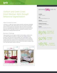 Customer Success Story  Graham and Green Grows Email Revenue 185% through Behavioral Segmentation About Graham & Green