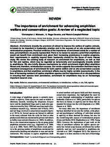 Amphibian & Reptile Conservation [General Section] 8(1) :7–23. Copyright: © 2014 Michaels et al. This is an open-access article distributed under the terms of the Creative Commons Attribution–NonCommercial–NoDeriv