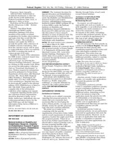 Federal Register / Vol. 69, No[removed]Friday, February 27, [removed]Notices Frequency: Semi-Annually. Affected Public: Individuals or household; Businesses or other forprofit; Not-for-profit institutions; Federal Government