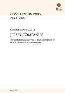 CONSULTATION PAPER NO[removed]Consultation Paper[removed]JERSEY COMPANIES