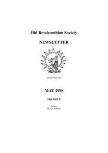 Old Rendcombian Society NEWSLETTER