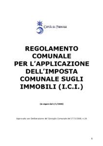 REGOLAMENTO COMUNALE PER L’APPLICAZIONE DELL’IMPOSTA COMUNALE SUGLI IMMOBILI (I.C.I.)