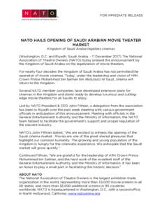 Microsoft Word - NATO Release on Saudi Cinema Announcement
