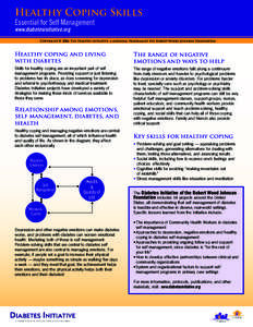 Healthy Coping Skills Essential for Self Management www.diabetesinitiative.org Copyright © 2006 The Diabetes Initiative, a national program of the Robert Wood Johnson Foundation