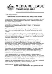 Media Release template - Minister Carr