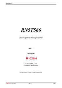 RN5T566 REV.1.1  RN5T566 Development Specifications  Rev.1.1