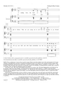 EXODUS READING FOR THE GREAT VIGIL Exodus 14:15-15:1 Setting by Rory Cooney  a