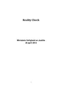 Reality Check  Ministerie Veiligheid en Justitie 25 april