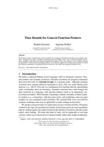 MFPSTime Bounds for General Function Pointers Robert Dockins  Princeton University