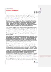 A draft vision for PSHE education – May 2009
