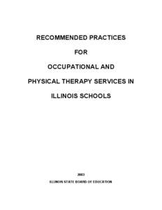 Recommended Practices for Occupational and Physical Therapy Services in Illinois Schools