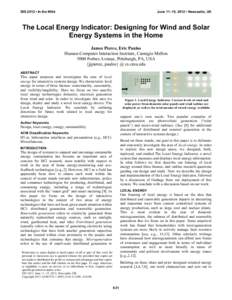 The Local Energy Indicator: Designing for Wind and Solar Energy Systems in the Home