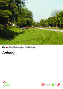 Unna Stadtökologischer Fachbeitrag  Anhang