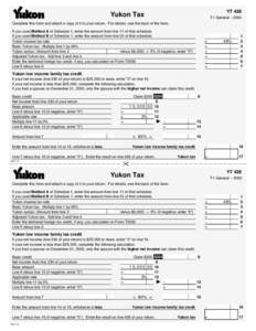 YT 428  Yukon Tax T1 General – 2000