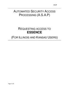 ASAP USER MANUAL for ESSENCE in ILLINOIS
