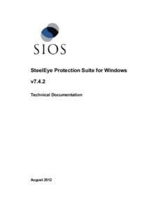 SteelEye Protection Suite for Windows v7.4.2 Technical Documentation August 2012