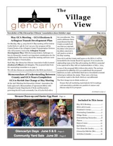 The  Village View Newsletter of the Glencarlyn Citizens’ Association since October 1952
