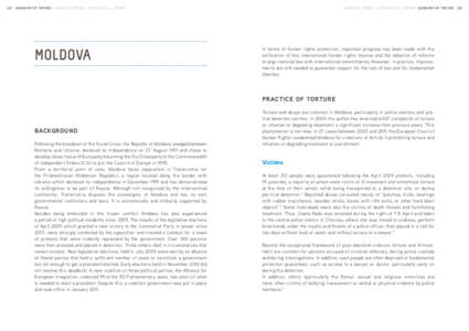 138  GEOGRAPHY OF TORTURE . A WORLD OF TORTURE . ACAT-FRANCE 2011 REPORT MOLDOVA