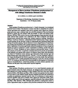 Management of Horse purslane (Trianthema portulacastrum L.) with Gibbago trianthemae Simmons in India
