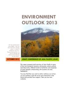 ENVIRONMENT OUTLOOK 2013 Mt. Fuji and the larch trees, koyo – the time when the leaves change