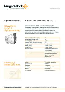 Expeditionsmobil:  Bucher Duro 4x4 L mit LB-B362.Z Kabinenform LB-362.Z