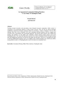 Sharma, D. & Marwah, J[removed]An Appraisal of Community Policing Practices: A Case Study of Chandigarh, India, JOAAG, Vol. 8, No. 1 An Appraisal of Community Policing Practices: A Case Study of Chandigarh, India