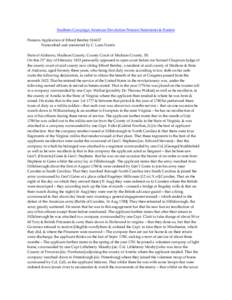 Southern Campaign American Revolution Pension Statements & Rosters Pension Application of Efford Bentley S16637 Transcribed and annotated by C. Leon Harris State of Alabama, Madison County, County Court of Madison County