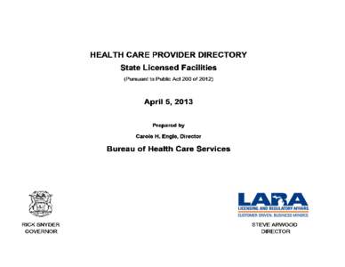 LARA-BHCS Provider Directory 2013.xls