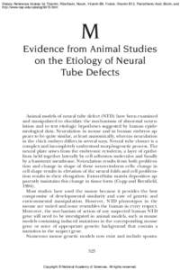 Dietary Reference Intakes for Thiamin, Riboflavin, Niacin, Vitamin B6, Folate, Vitamin B12, Pantothenic Acid, Biotin, and http://www.nap.edu/catalog/6015.html M Evidence from Animal Studies on the Etiology of Neural