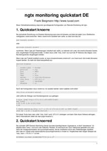 ngtx monitoring quickstart DE