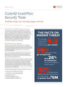 Solution overview  Code42 CrashPlan: Security Tools Visibility helps you identify insider threats