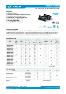 MSDEU02-HI SERIES DC/DC CONVERTER 2W, Ultra-high I/O lsolation, SMD Package FEATURES ►Industrial SMD Package ►Ultra-high I/O Isolation 8000VDC with Reinforced Insulation