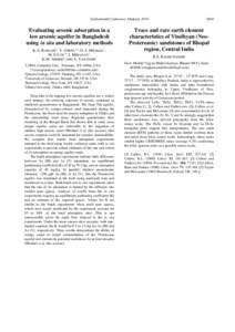 Goldschmidt Conference Abstracts[removed]Evaluating arsenic adsorption in a low arsenic aquifer in Bangladesh using in situ and laboratory methods K.A. RADLOFF1, Y. ZHENG1,2, H.A. MICHAEL3,