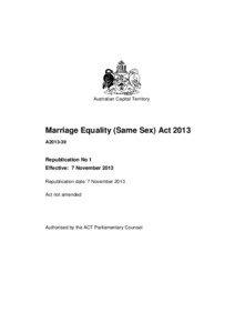 Marriage Equality (Same Sex) Act 2013