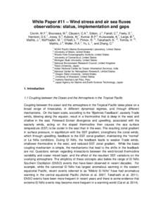 WP 11 wind stress and air sea fluxes observations_JH