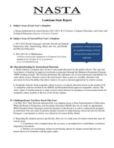 Microsoft Word - NASTA 2011 Louisiana State Report.doc