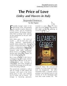 DeadlyDiversions.com Celebrating the best in crime fiction The Price of Love Linley and Havers in Italy Suspended Sentences