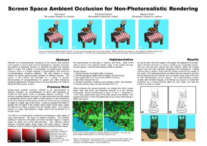 Screen Space Ambient Occlusion for Non-Photorealistic Rendering Brett Lajzer Rensselaer Polytechnic Institute a)