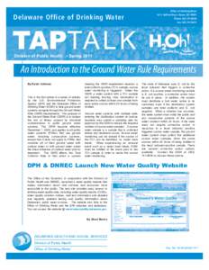 Delaware Office of Drinking Water  TAPTA L K Office of Drinking Water 43 S. DuPont Hwy • Dover, DE 19901