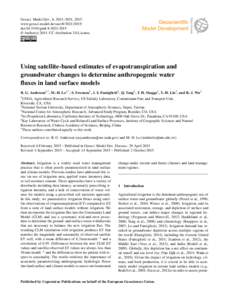 Geosci. Model Dev., 8, 3021–3031, 2015 www.geosci-model-dev.netdoi:gmd © Author(sCC Attribution 3.0 License.  Using satellite-based estimates of evapotranspiration and