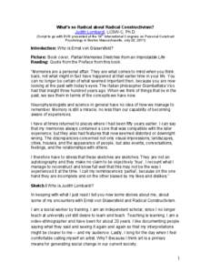 Systems theory / Cybernetics / Systems scientists / Epistemologists / Constructivism / Constructivist epistemology / Second-order cybernetics / Ernst von Glasersfeld / American Society for Cybernetics / Science / Knowledge / Systems science