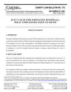 Employment / Industrial relations / Management / United Kingdom labour law / Labor / Wrongful dismissal / Dismissal / Just cause / Severance package / Termination of employment / Human resource management / Labour law
