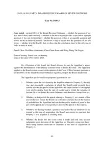 ([removed]VOLUME 28 INLAND REVENUE BOARD OF REVIEW DECISIONS  Case No. D19/13 Case stated – section[removed]of the Inland Revenue Ordinance – whether the question of law was stated clearly and concisely – whether to 
