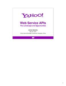 Yahoo! / Web 2.0 / Jeremy Zawodny / Hack Day / MyBlogLog / MySQL / Software / Computing / World Wide Web