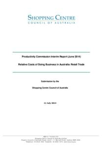 Submission DR27 - Shopping Centre Council of Australia - Costs of Doing Business: Retail Trade Industry - Case study